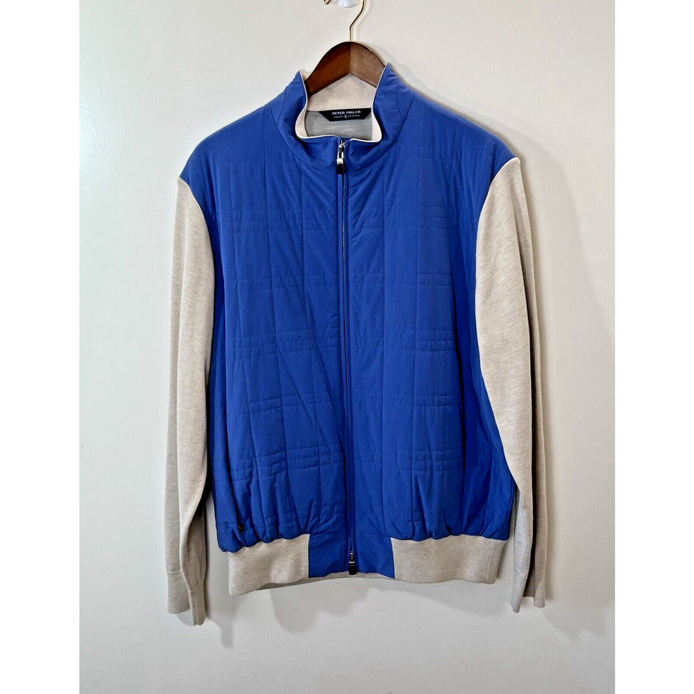 Peter Millar Mens Stealth Light Jacket Sz XL Blue Golf Wind Water Resistant Warm